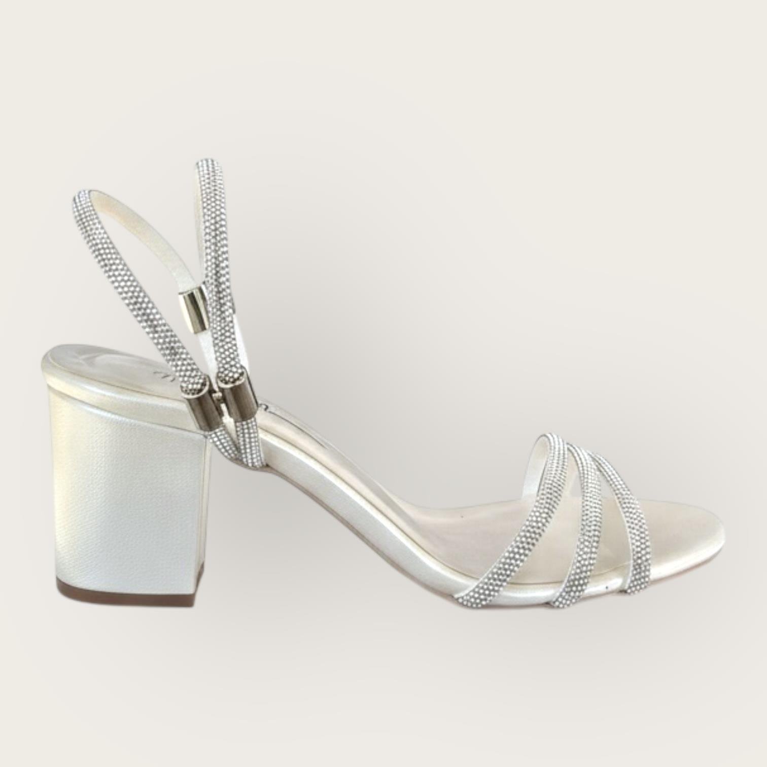 Kadın Taş Detaylı Abiye Ayakkabı Beyaz Sedef