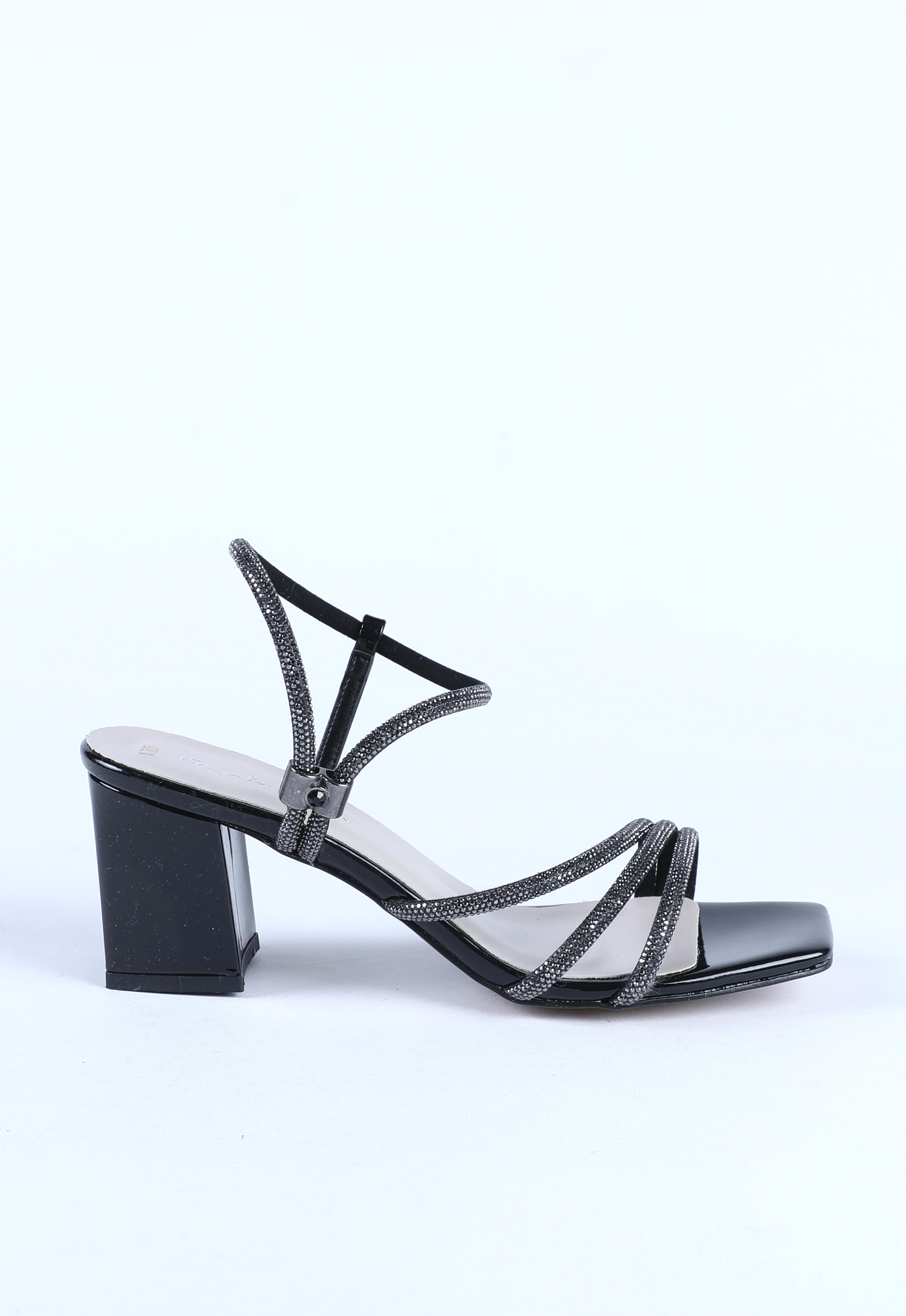 Kadın Taş Kordon Detaylı Abiye Ayakkabı Siyah