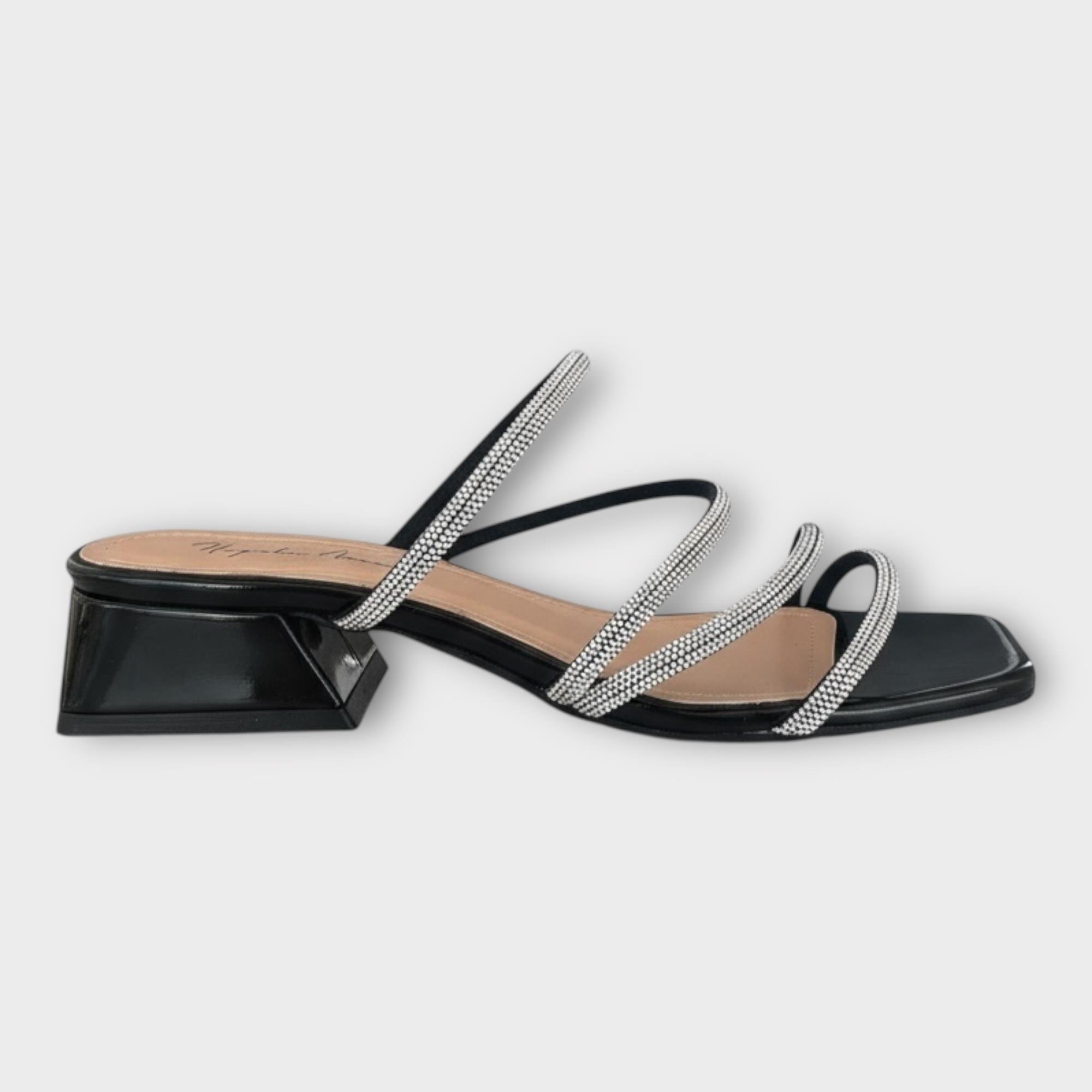 Kadın Taş Kordon Detaylı Abiye Terlik Siyah