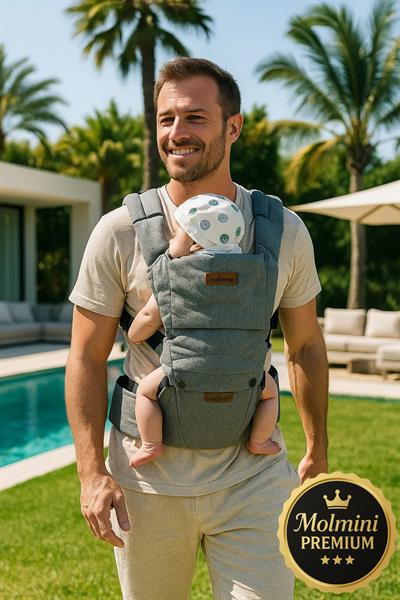 Oturaklı premium Kanguru 6. aydan itibaren 6in1 Oturaklı Ergonomik Lüks Kanguru Keten Gri