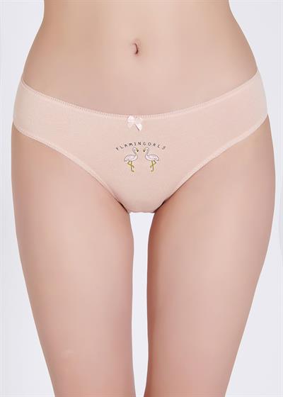  Pamuklu Flamingo Desenli 3lü  Set Kadın Külot