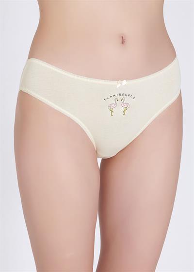  Pamuklu Flamingo Desenli 3lü  Set Kadın Külot