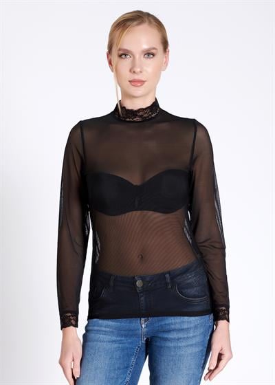 Balıkçı Yaka Transparan Body