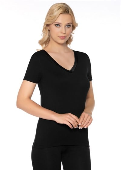 Slim Fit V-Yaka Kadın T-shirt