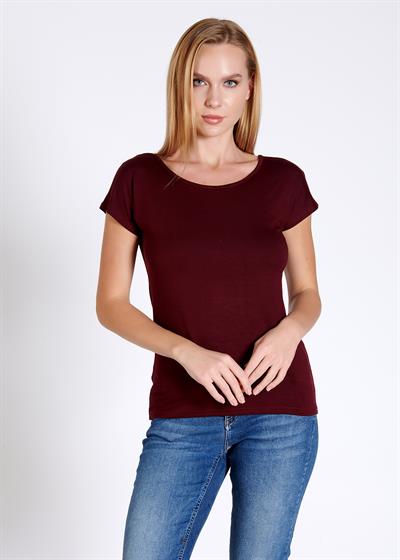 Sırtı V Dekolteli Kadın T-shirt