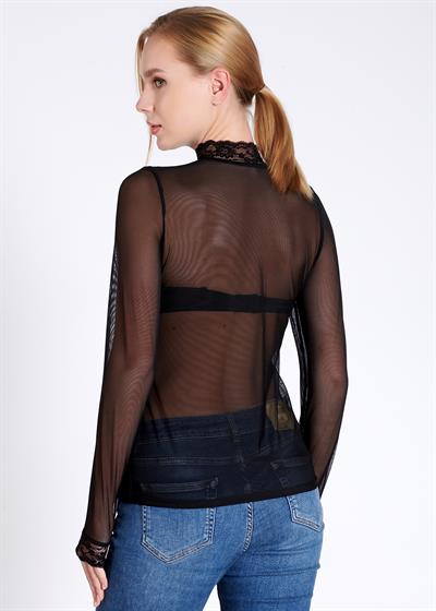 Balıkçı Yaka Transparan Body