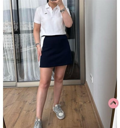 LCST KADIN  LACİVERT YANLARI BEYAZ ETEK