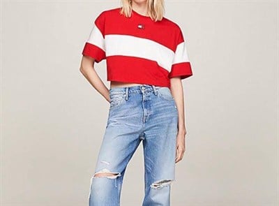 TH KADIN KIRMIZI BEYAZ TSHIRT