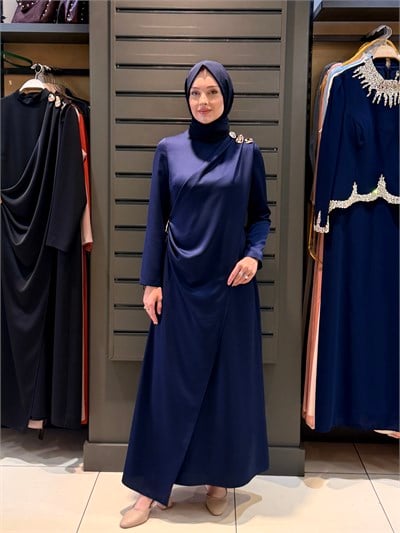 BEL OMUZ GOLD BROŞ ELBİSE LACİ