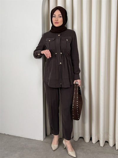 ELENİ PANTOLON TAKIM KAHVE