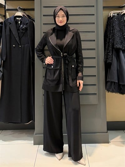 FİLE PANTOLON TAKIM SİYAH