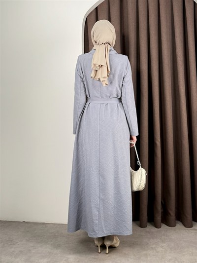 KABARTMALI TRENCH MAVİ