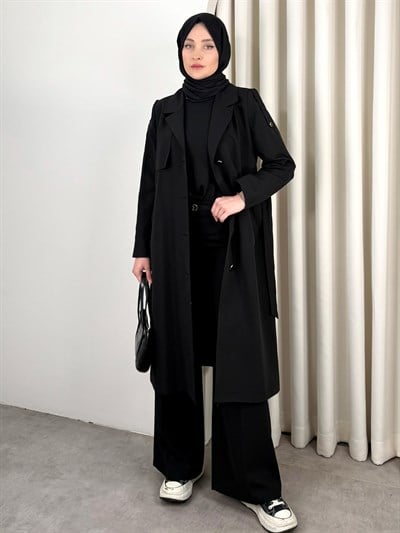 MONO TRENCH SİYAH