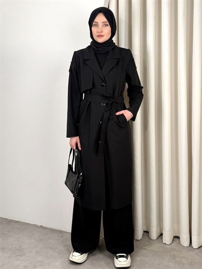 MONO TRENCH SİYAH