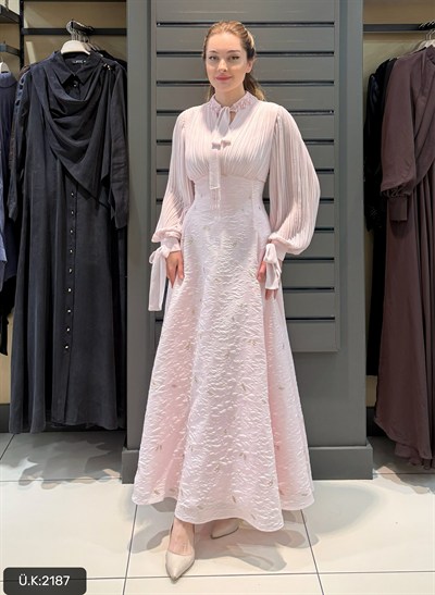 ÖZEL TASARIM ELBİSE PEMBE