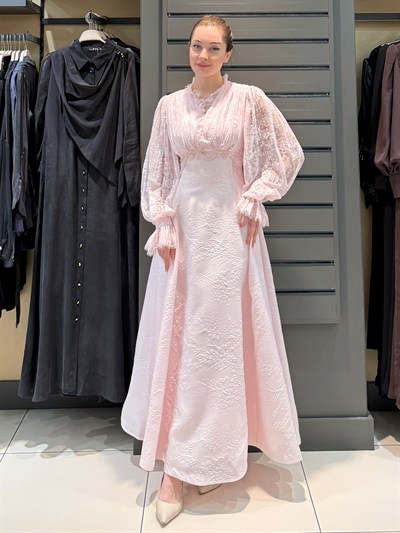 ÖZEL TASARIM ELBİSE PEMBE