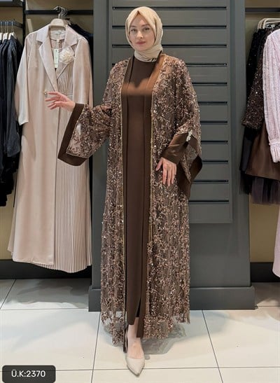PAYET DETAY ABAYA BEJ