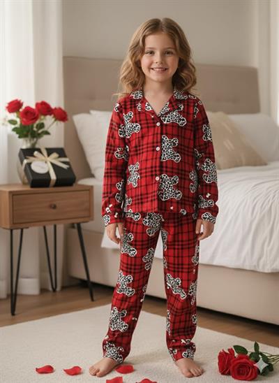 Kırmızı Kaplumbağalı Pijama Takımı