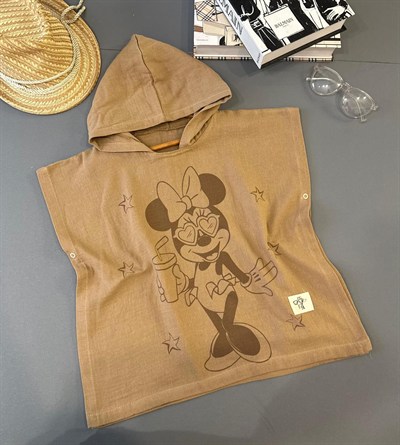 Kız Çocuk Müslin kumaş  Minnie Baskılı Pareo
