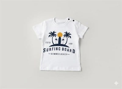 Summer Bech palmiye baskılı Tişört 