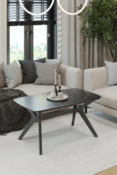55x90 Siyah Orta Sehpa Oturma Odası Sehpa-Salon Sehpa Zen Model