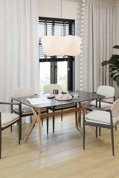 80X138 Siyah-Ceviz(Sadece Masa) Salon ve Mutfak Masası Viktoria Model