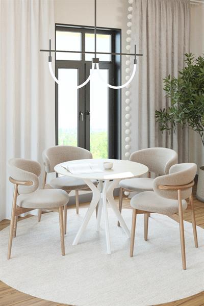 90x90cm Yuvarlak Masa(Sadece Masa) Traverten Mutfak Masası-Balkon Masası Pera Model