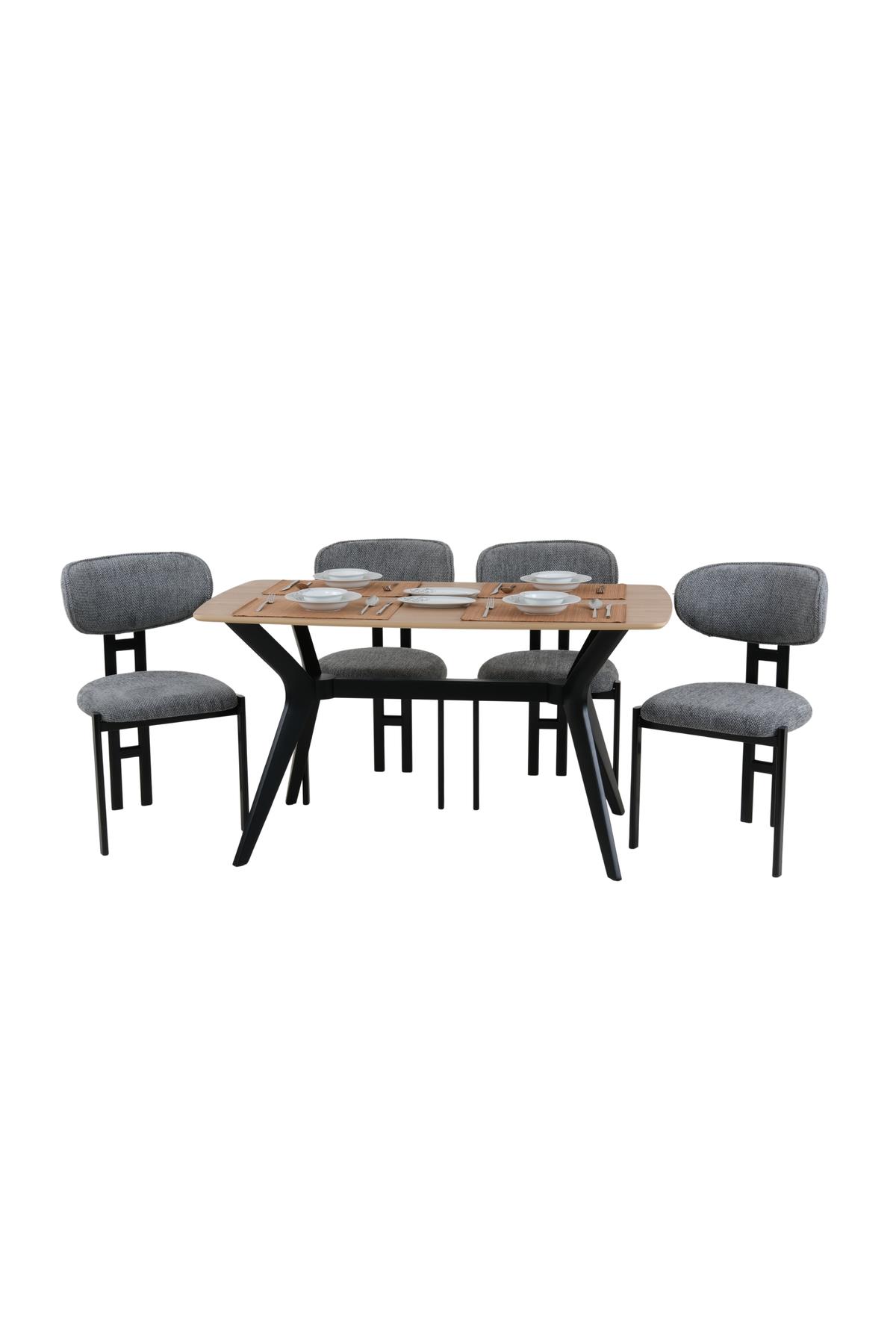 80x120 Mutfak Masası Takımı 1 Masa + 4 Sandalye Salon Masası