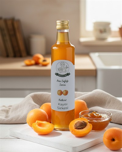 Organik Ana Kayısı Sirkesi Doğal Fermantasyon 500 ml