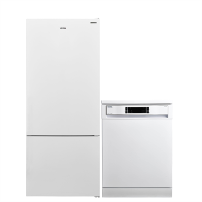 Vestel 4 Prog. Bulaşık Makinesi + 600 Lt Buzdolabı İkili Beyaz Eşya Seti