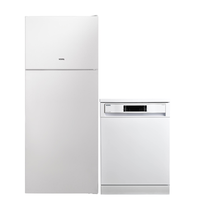 Vestel 4 Programlı Bulaşık + 600 Lt Buzdolabı İkili Beyaz Eşya Seti