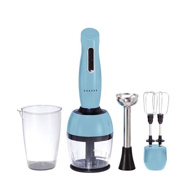 VESTEL RETRO DÜŞ MAVİSİ EL BLENDER SETİ