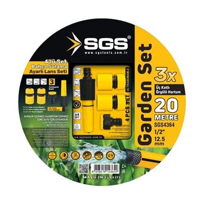 1/2 GARDENFLEX HORTUM 20 MT 4 PCS LANS SETLİ