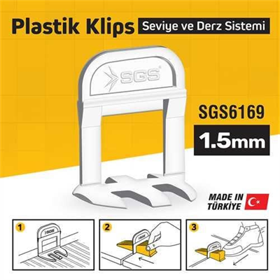 1,5 MM DERZ SEVİYE TESPİT KLİPSİ  (PK/100 ADET)