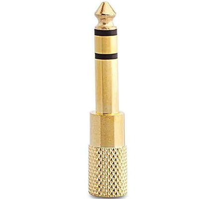 6.3 Mm Stereo Erkek-3.5 Mm Stereo Dişi Sarı Metal Gold Jack Fiş Çevirici