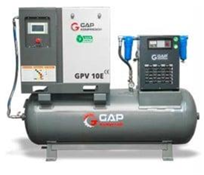 7.5 kW 10 Hp 500 lt Depo Üstü İnvertörlü Vidalı Hava Kompresörü | GPV 10E