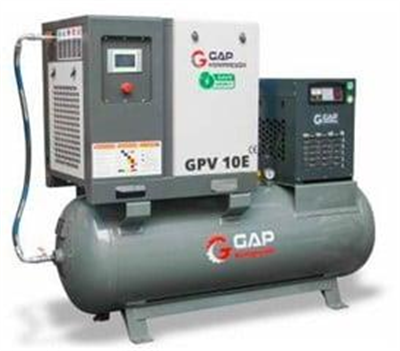 7.5 kW 10 Hp 500 lt Depo Üstü İnvertörlü Vidalı Hava Kompresörü | GPV 10E