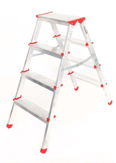 A Tipi 4 Basamaklı Çift Çıkışlı Alüminyum Merdiven 91 Cm