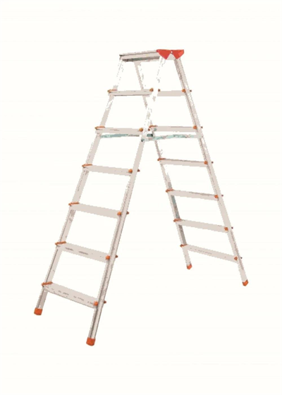 A Tipi 7 Basamaklı Çift Çıkışlı Alüminyum Merdiven 157 Cm
