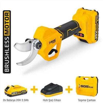 AKÜLÜ BAĞ BUDAMA MAKASI 20V 2*2.0 Ah 40 mm (KÖMÜRSÜZ MOTOR)
