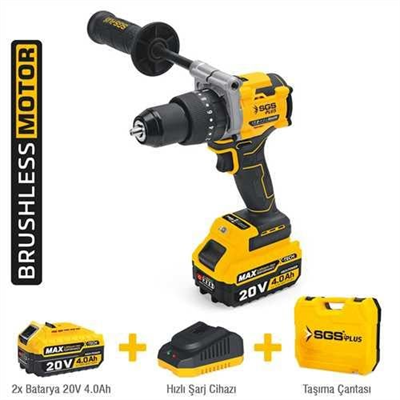 AKÜLÜ DARBELİ MATKAP SETİ 20 VOLT 130 Nm Tork 2*4.0Ah (KÖMÜRSÜZ MOTOR)
