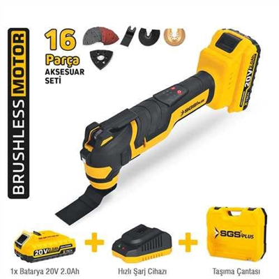 AKÜLÜ MULTI-TOOLS KESİCİ VE RASPALAMA MAKİNESİ 20V 1*2.0 Ah