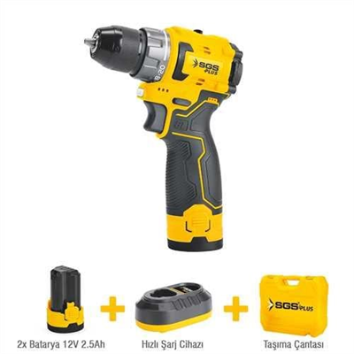 AKÜLÜ VİDALAMA SETİ 12 VOLT (2*2.5 Ah) (KÖMÜRSÜZ MOTOR)