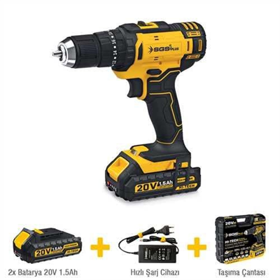 AKÜLÜ VİDALAMA SETİ DARBELİ 20 VOLT 2*1.5Ah