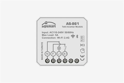 Alpsmart AS-861 Tekli Akıllı Wi-Fi Anahtar Modülü