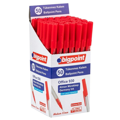 Bigpoint BP930-25 Tükenmez Kalem Office 1.0mm Kırmızı