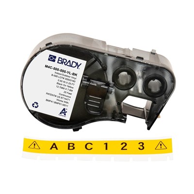 Brady MC-500-595-YL-BK Vinil Etiket 12.7 mm x 7.62 m | B-595 Endüstriyel Etiket