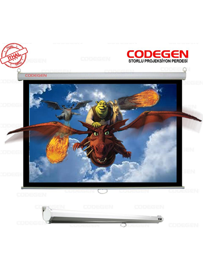 CODEGEN AX-18-180x180 cm Storlu Manuel Projeksiyon Perdesi (Arkası Siyah Fonlu)