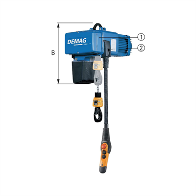 DEMAG Vinç Caraskal 77099763 elektrikli zincirli vinç DC‑Pro 1‑125 H5 V1, 125 kg taşıma kapasiteli, 380/415 V 50 Hz