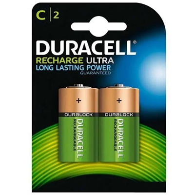 Duracell C Orta Boy 3000mAh Ni-Mh  Şarj Edilebilir 2li Pil